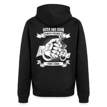 Angler Vater Und Sohn Beste Freunde Fürs Leben Fis - Unisex Premium Bio Zip Hoodie - Schwarz - Hinten - Nico (187cm)