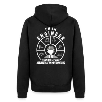 Engineer Profession Civil Engineer Civil Engineer Study - Unisex Premium Organic Zip Hoodie - black - Back - Nico (187cm)