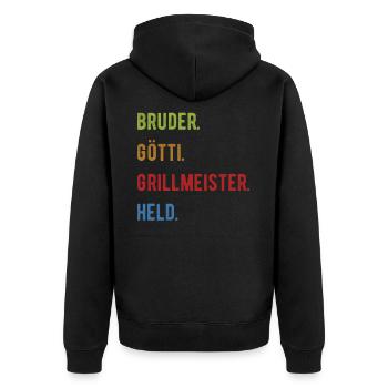 Götti Geschenk Taufgötte Firmggötti Shirt Götti - Unisex Premium Bio Zip Hoodie - Schwarz - Hinten - Nico (187cm)