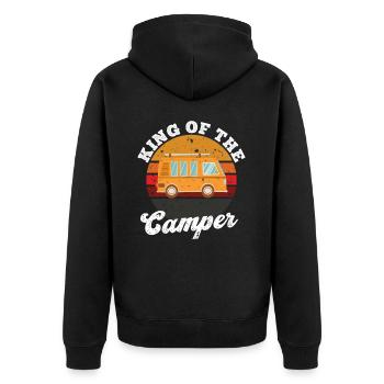 King of the Motorhome - Unisex Premium Organic Zip Hoodie - black - Back - Nico (187cm)
