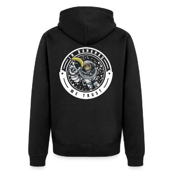 Affe Schimpanse Affen Menschenaffen Banane äffchen - Unisex Premium Bio Zip Hoodie - Schwarz - Hinten - Nico (187cm)