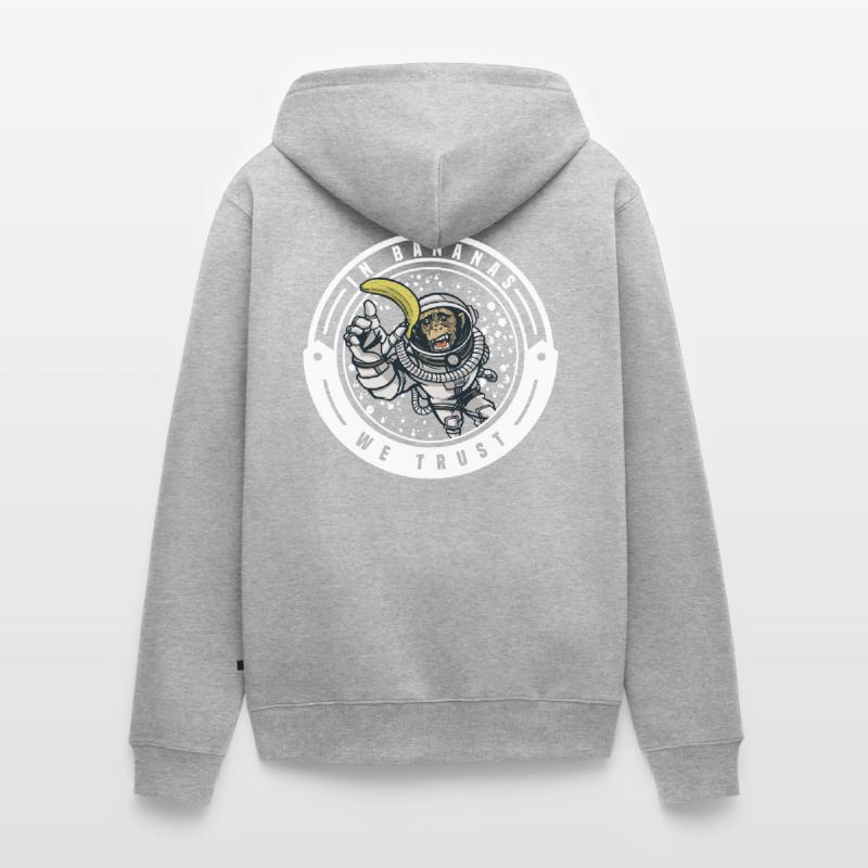 Monkey chimpanzee monkey monkey monkeys banana monkey monkey monkey Unisex Premium Organic Zip Hoodie