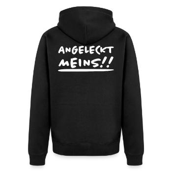 Angeleckt Meins Lustiger Spruch Frech Eis Geschenk - Unisex Premium Bio Zip Hoodie - Schwarz - Hinten - Nico (187cm)
