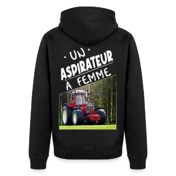 Aspirateur à femme ! 1455 - Veste à capuche bio Premium Unisexe - noir - Dos - Nico (187cm)