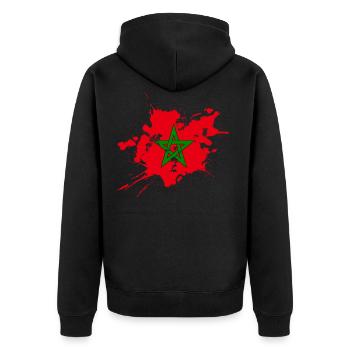 Morocco - Unisex Premium Organic Zip Hoodie - black - Back - Nico (187cm)