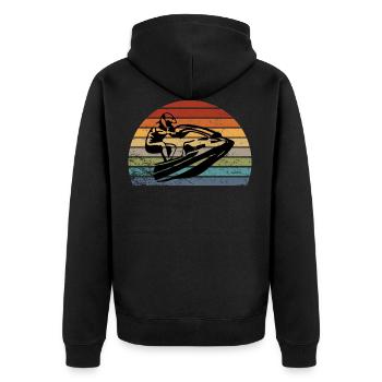 jet ski - Unisex Premium Organic Zip Hoodie - black - Back - Nico (187cm)