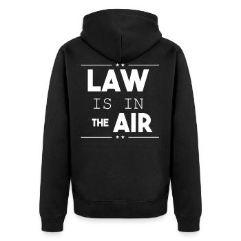 Law Student Study Design Law Is In The Air - Unisex Premium Organic Zip Hoodie - black - Back - Nico (187cm)