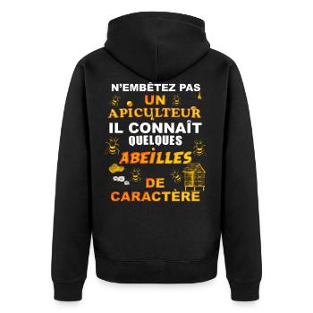 Apiculteur et Abeille, Abeille à miel - Veste à capuche bio Premium Unisexe - noir - Dos - Nico (187cm)