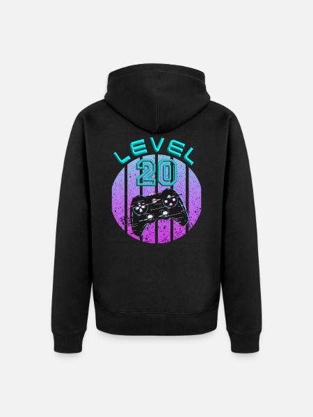 20 Thin Birthday Gift - Unisex Premium Organic Zip Hoodie - black
