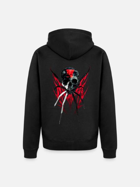 black widow skull - Unisex Premium Organic Zip Hoodie - black