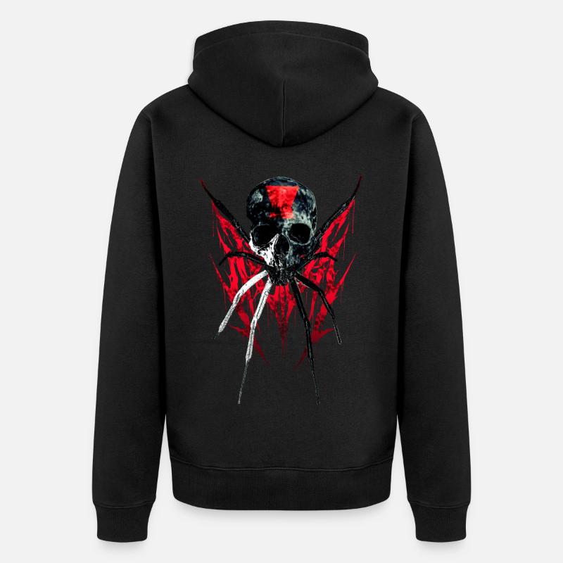 black widow skull - Veste à capuche bio Premium Unisexe - noir