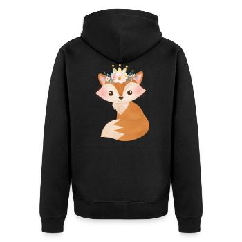 Mignon renard avec roses Renard femelle pour les filles - Veste à capuche bio Premium Unisexe - noir - Dos - Nico (187cm)