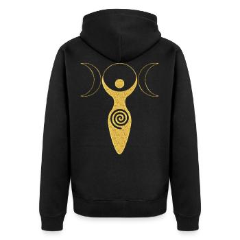 Triple Déesses Lune Mère de la Terre 3 - Veste à capuche bio Premium Unisexe - noir - Dos - Nico (187cm)