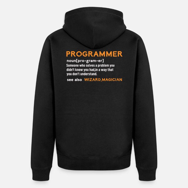 Programmer sind Zauberer - Unisex Premium Bio Zip Hoodie - Schwarz