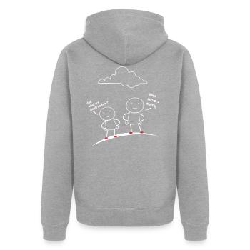 Nuages de serveurs Linux - Veste à capuche bio Premium Unisexe - gris chiné - Dos - Nico (187cm)