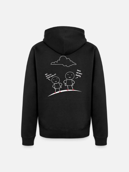 Clouds from Linux servers - Unisex Premium Organic Zip Hoodie - black