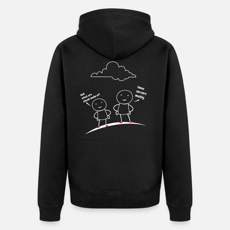 Nuages de serveurs Linux - Veste à capuche bio Premium Unisexe - noir