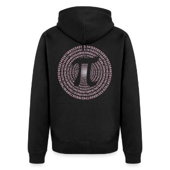 Die Zahl Pi - Unisex Premium Bio Zip Hoodie - Schwarz - Hinten - Nico (187cm)