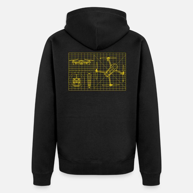 Drones pilote - Veste à capuche bio Premium Unisexe - noir