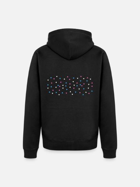 Trans Triangles - Unisex Premium Organic Zip Hoodie - black