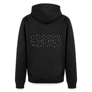 Pan dreiecke - Unisex Premium Bio Zip Hoodie - Schwarz - Hinten - Nico (187cm)