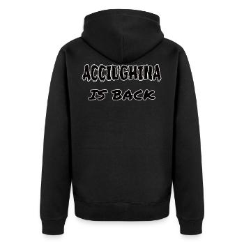 Allegri Juve Trikot - Unisex Premium Bio Zip Hoodie - Schwarz - Hinten - Nico (187cm)