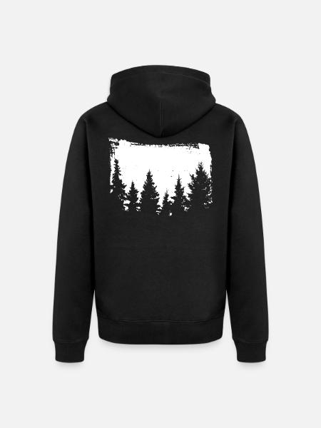 Wald - Bio Baumwolle T-Shirt Natur - Unisex Premium Organic Zip Hoodie - black