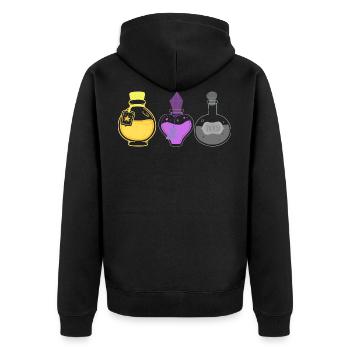 Potions non binaires - Veste à capuche bio Premium Unisexe - noir - Dos - Nico (187cm)
