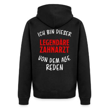Zahnarzt Lustiger Spruch Zahnärzte Beruf Geschenk - Unisex Premium Bio Zip Hoodie - Schwarz - Hinten - Nico (187cm)