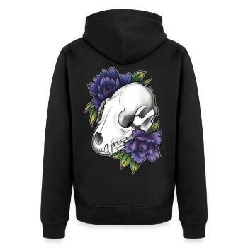 Fantasy raccoon skull - Unisex Premium Organic Zip Hoodie - black - Back - Nico (187cm)