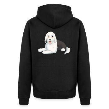 Old English Sheepdog - Bobtail - Veste à capuche bio Premium Unisexe - noir - Dos - Nico (187cm)