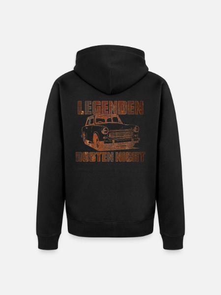 Trabi Trabbi  Pappe DDR Auto - Unisex Premium Bio Zip Hoodie - Schwarz
