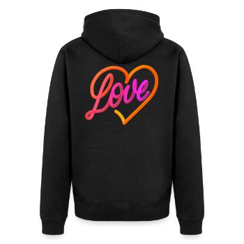 Love Love love love design coeur - Veste à capuche bio Premium Unisexe - noir - Dos - Nico (187cm)