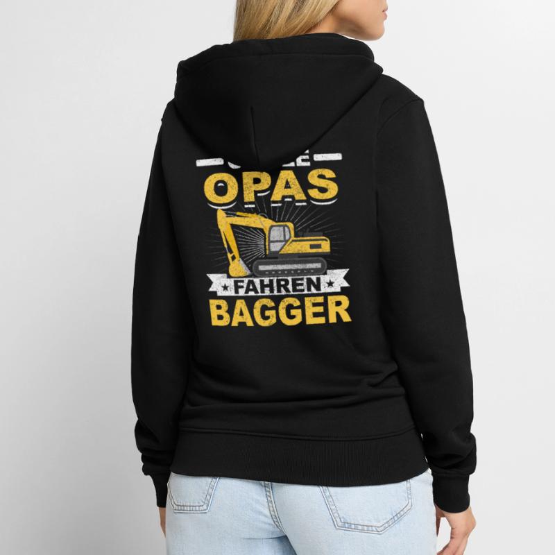 Baggerführer Geschenk Baggerfahrer Opa Bagger Unisex Premium Bio Zip Hoodie