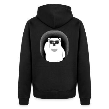 Ours avec lunettes de soleil dans une grotte - Veste à capuche bio Premium Unisexe - noir - Dos - Nico (187cm)