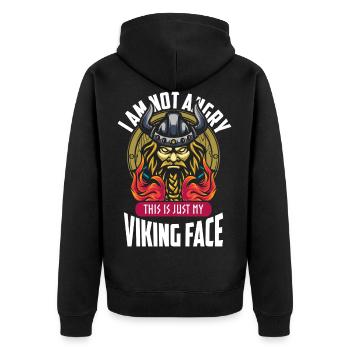 Valhalla Thor Warrior - Unisex Premium Organic Zip Hoodie - black - Back - Nico (187cm)