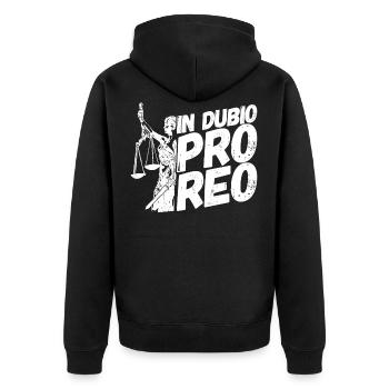 Anwalt Jurist Jura Richter Gesetz - Unisex Premium Bio Zip Hoodie - Schwarz - Hinten - Nico (187cm)