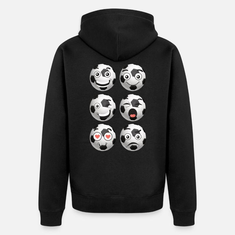 Football / Soccer Comic Visages - Veste à capuche bio Premium Unisexe - noir