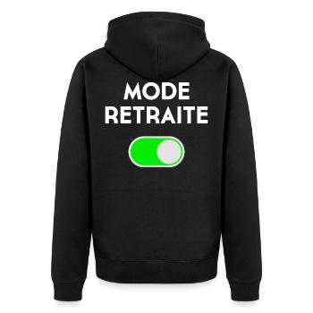 Geschenk Ruhestand Mann Humor 2021 Lustige Ruhestand - Unisex Premium Bio Zip Hoodie - Schwarz - Hinten - Nico (187cm)