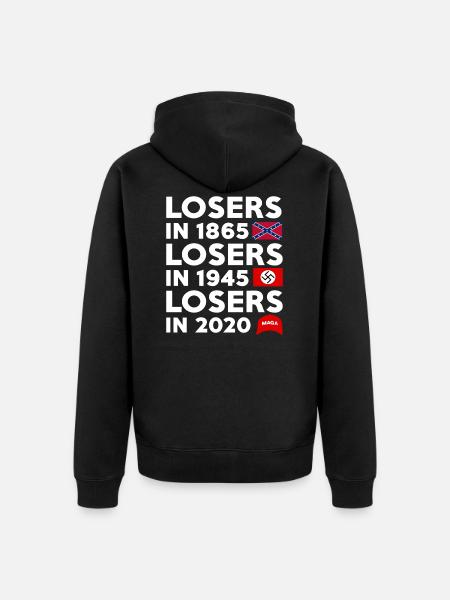 Losers in 1865 - Unisex Premium Organic Zip Hoodie - black