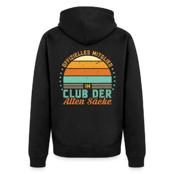 Club der alten Säcke lustiges Geburtstag - Unisex Premium Bio Zip Hoodie - Schwarz - Hinten - Nico (187cm)