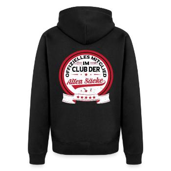 Club der alten Säcke lustiges Geburtstag - Unisex Premium Bio Zip Hoodie - Schwarz - Hinten - Nico (187cm)