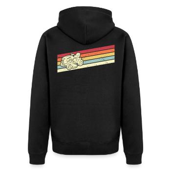 Rasenmäher Rasentraktor Aufsitzmäher Rasen mähen - Unisex Premium Bio Zip Hoodie - Schwarz - Hinten - Nico (187cm)