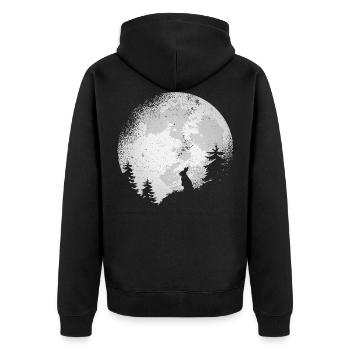 Hase Hasen Kaninchen Häschen - Unisex Premium Bio Zip Hoodie - Schwarz - Hinten - Nico (187cm)