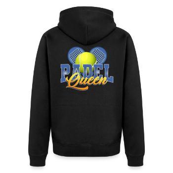 Padel Queen pour les joueurs de padel - Veste à capuche bio Premium Unisexe - noir - Dos - Nico (187cm)
