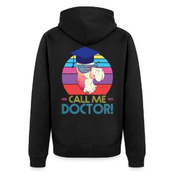 Appelez-moi Docteur Doctorat Étude Lama Alpaga Docteur - Veste à capuche bio Premium Unisexe - noir - Dos - Nico (187cm)