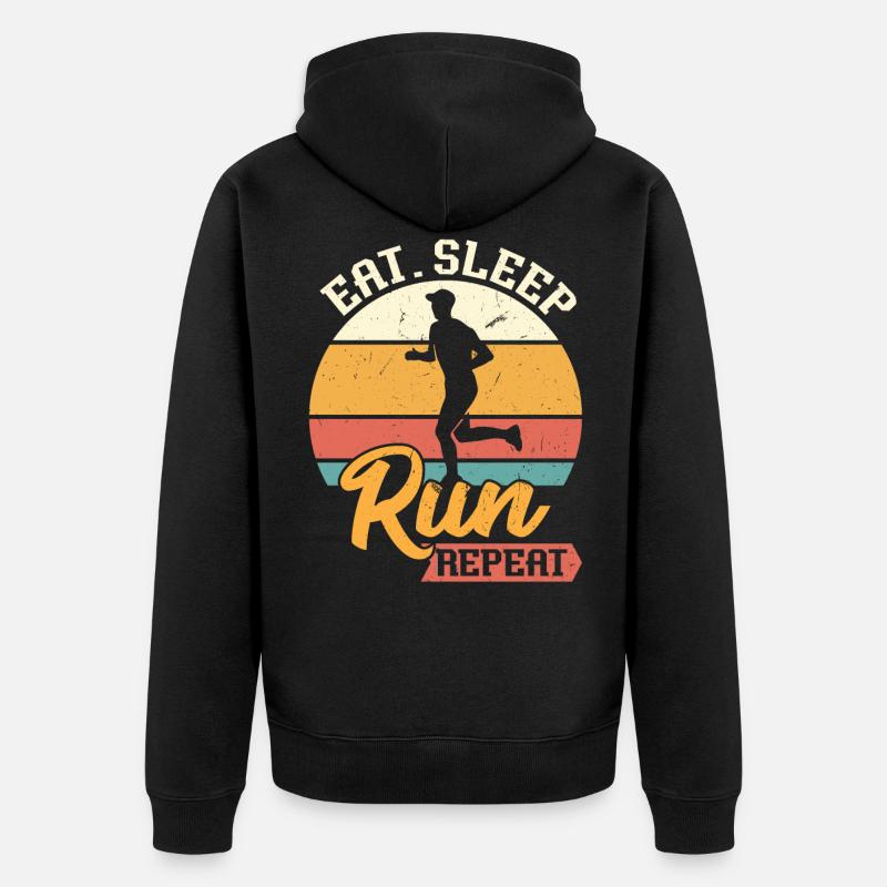 Manger Sleep Run Répéter - Veste à capuche bio Premium Unisexe - noir