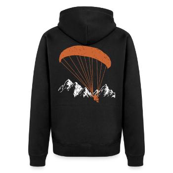 Gleitschirm Gleitschirmfliegen Parapente - Veste à capuche bio Premium Unisexe - noir - Dos - Nico (187cm)