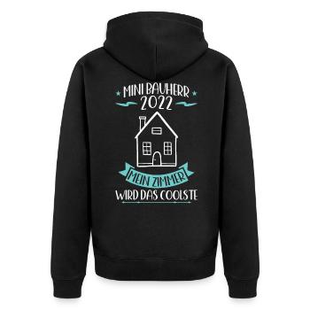 Junior Builder 2022 Topping-Out Ceremony Dream House - Unisex Premium Organic Zip Hoodie - black - Back - Nico (187cm)