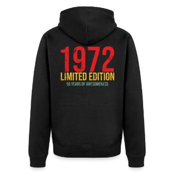 50. Geburtstag Junge Vintage 50 Birthday - Unisex Premium Bio Zip Hoodie - Schwarz - Hinten - Nico (187cm)